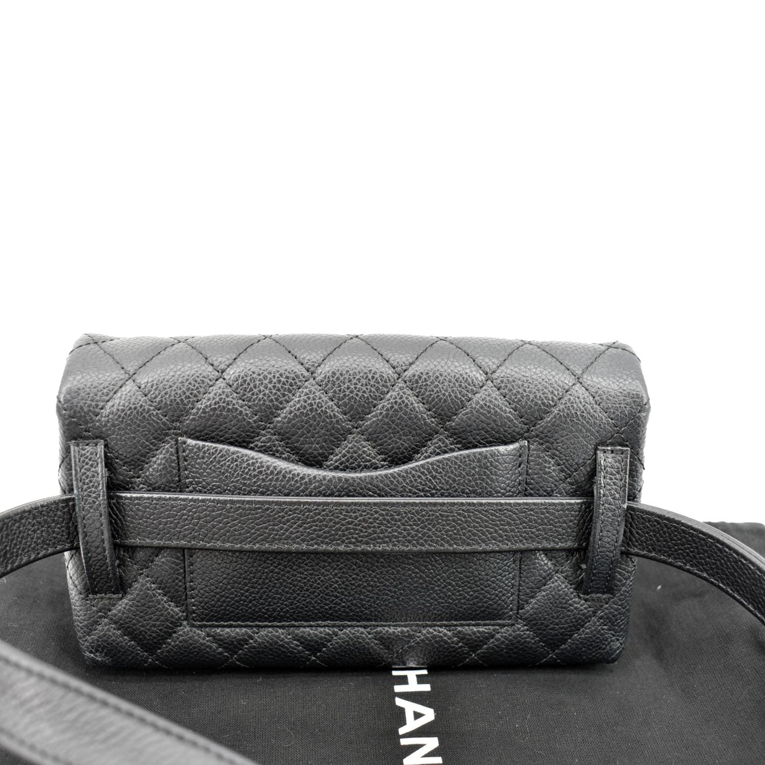 CHANEL Patent Flap Waist Belt Bag Black 55513