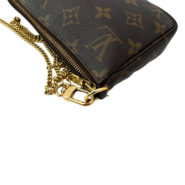 LOUIS VUITTON Monogram Canvas Chain Pochette Brown