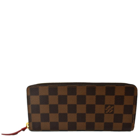 LOUIS VUITTON Clemence Damier Ebene  Zippy Wallet Brown