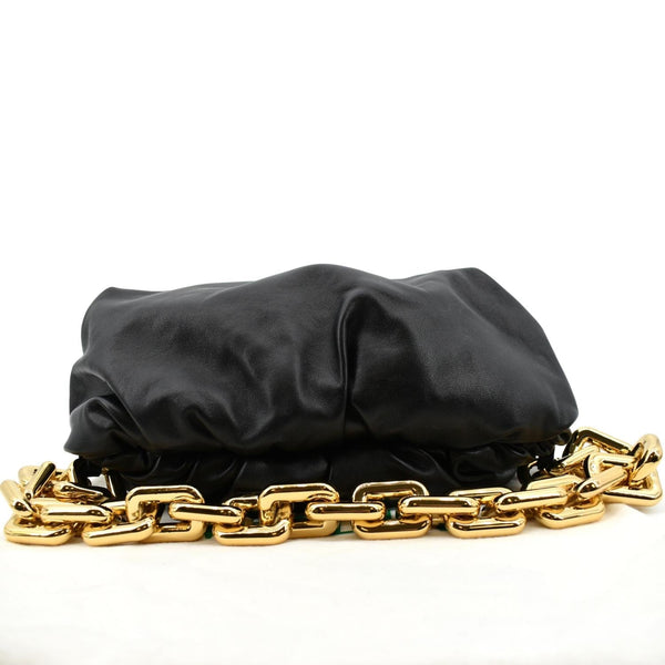 BOTTEGA VENETA Chain Pouch Leather Shoulder Bag Black