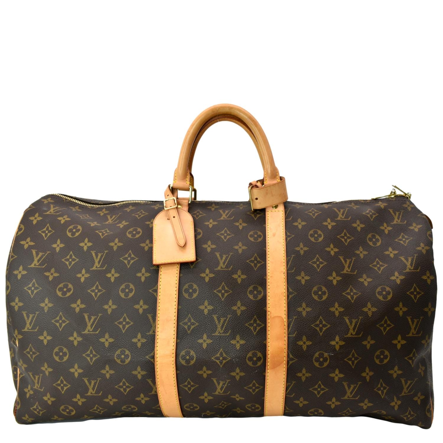 LOUIS VUITTON Keepall 55 Monogram Canvas Travel Bag Brown