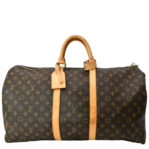 LOUIS VUITTON Keepall 55 Monogram Canvas Travel Bag Brown