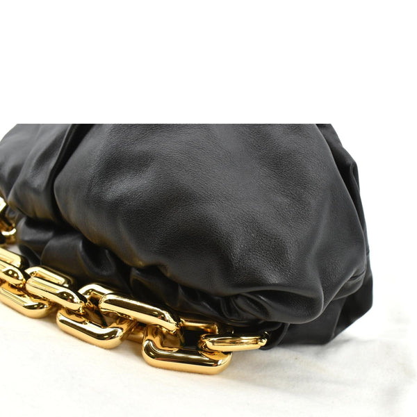 BOTTEGA VENETA Chain Pouch Leather Shoulder Bag Black