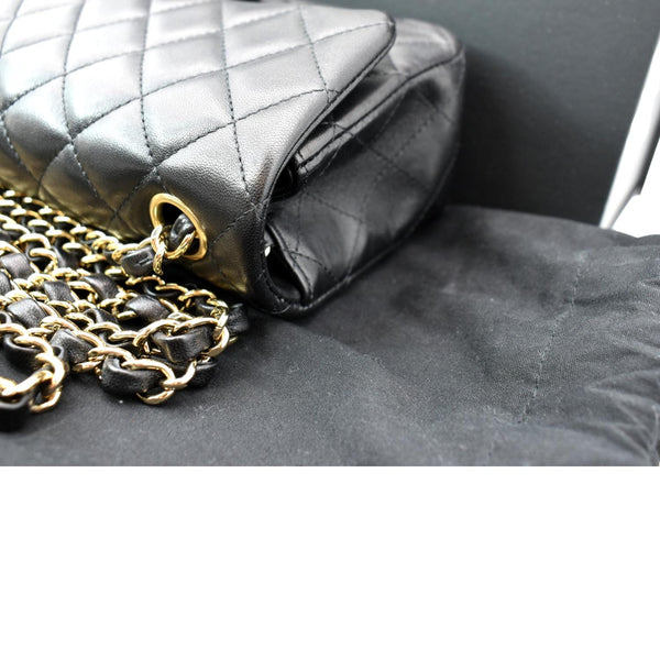 CHANEL Mini Rectangular Flap Quilted Leather Shoulder Bag Black