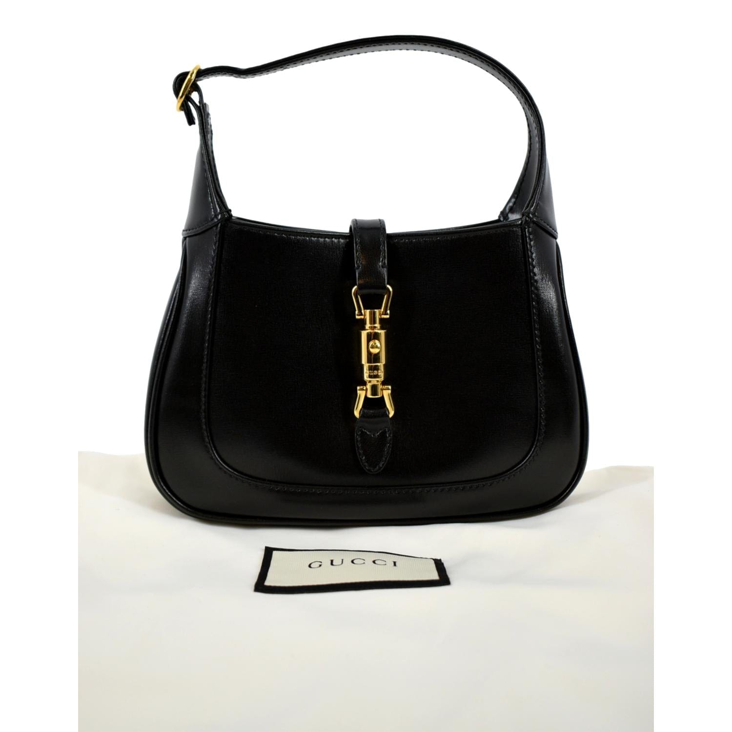Gucci Jackie 1961 Leather Shoulder Bag in Black Color