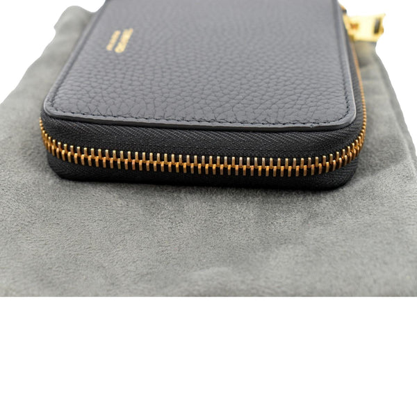 Tom Ford Leather Zip Small Chain Wallet in Black Color - Left Side 