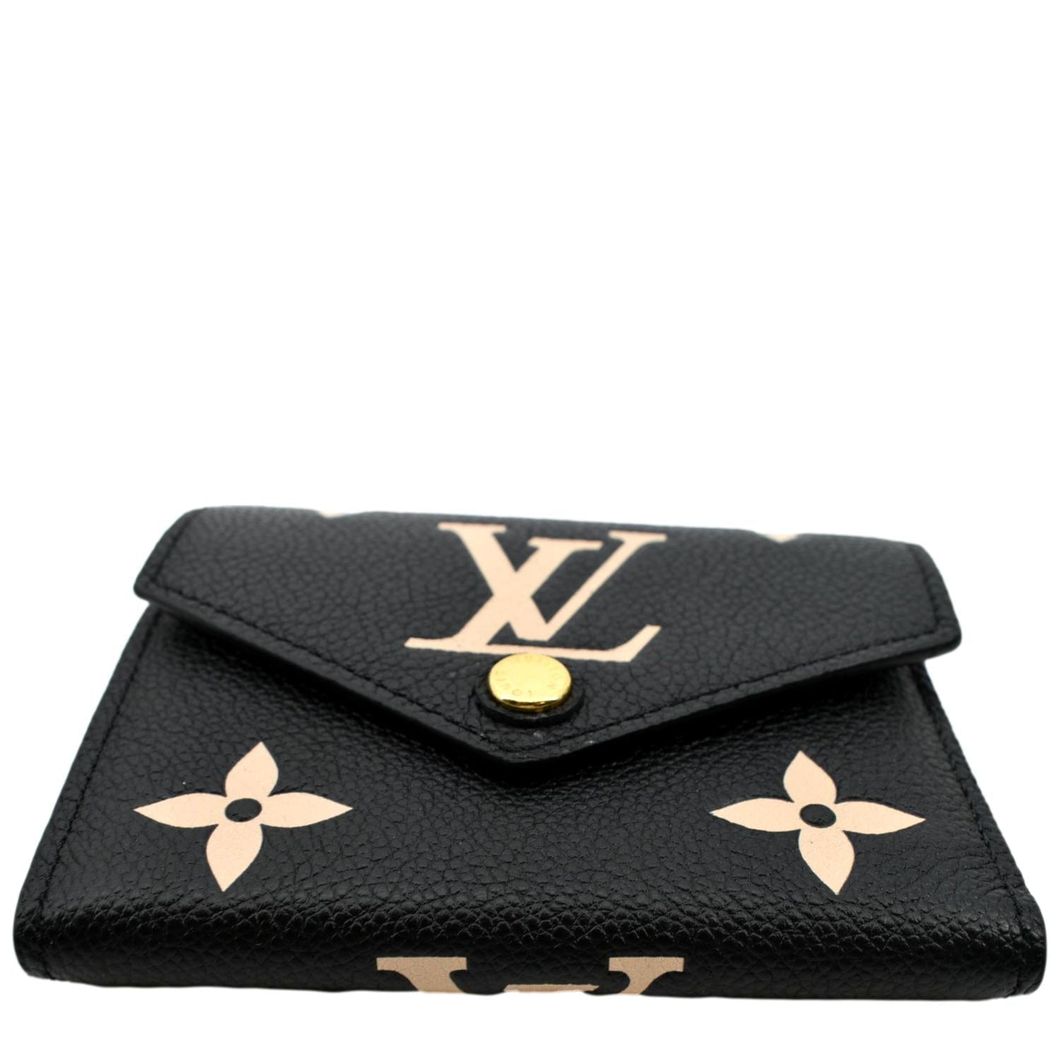Louis Vuitton, Bags, Louis Vuitton Black Leather Monogram Victorine  Trifold Wallet