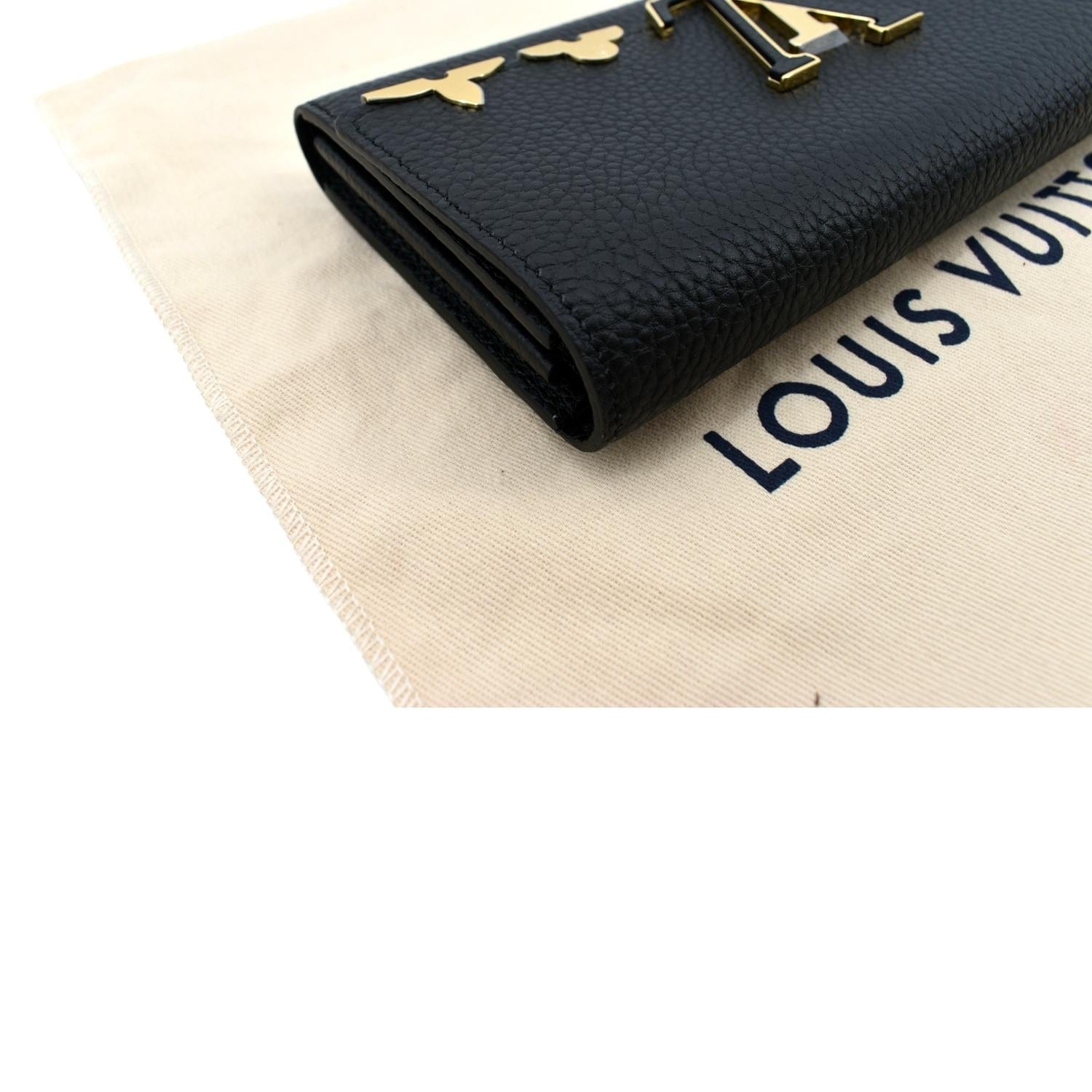 Authentic LOUIS VUITTON Capucines Taurillon Leather Long Wallet