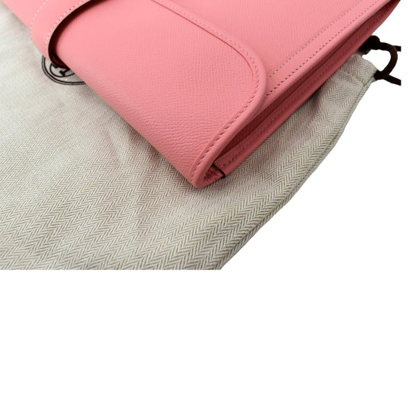 Hermes Jige Elan Calfskin Leather Clutch Wallet in Pink - Top right