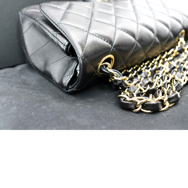 CHANEL Mini Rectangular Flap Quilted Leather Shoulder Bag Black