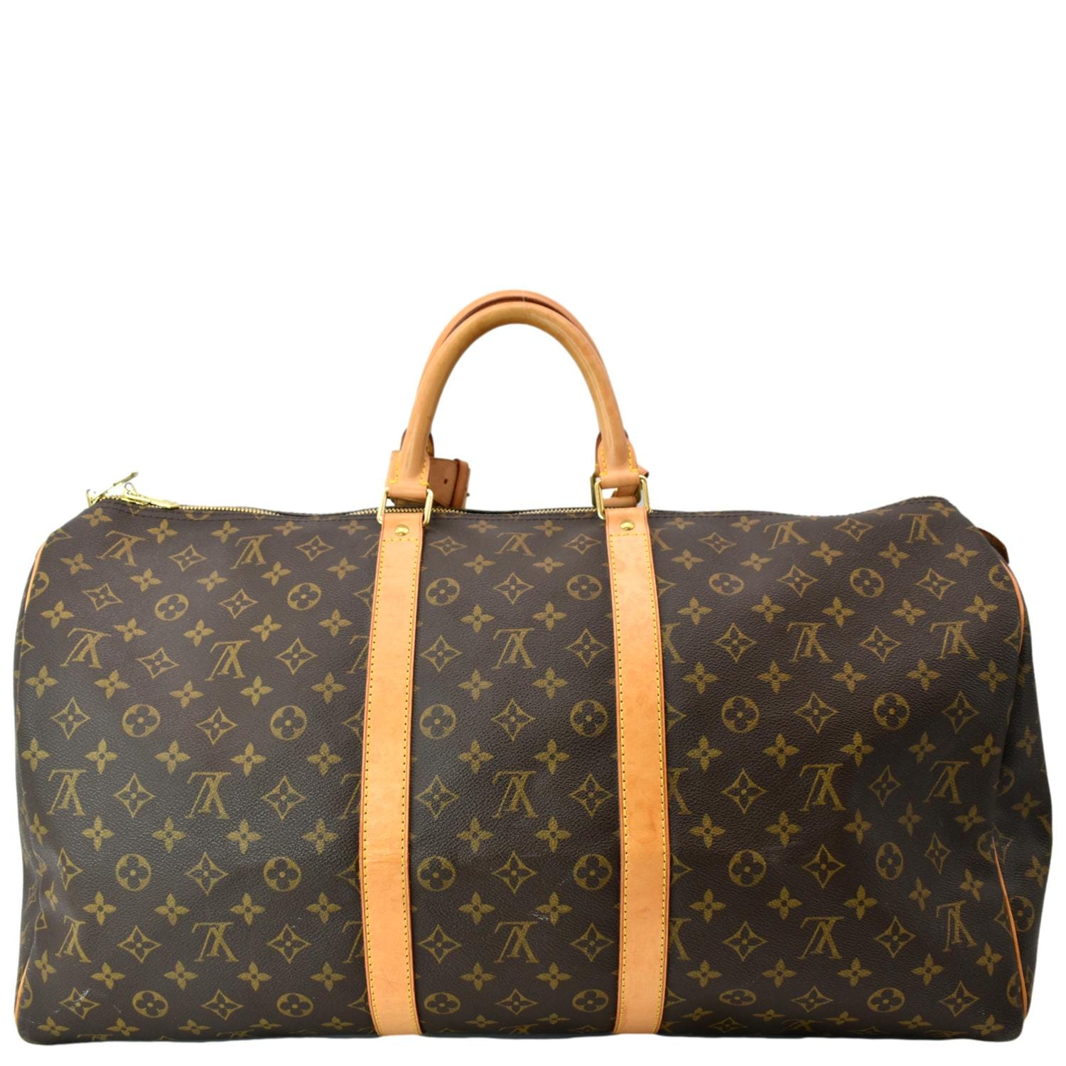 Louis Vuitton 100% Coated Canvas Color Block Colored Brown Vintage Monogram Keepall  55 Weekender Bag One Size - 67% off