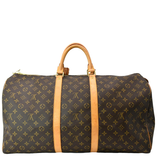 LOUIS VUITTON Keepall 55 Monogram Canvas Travel Bag Brown