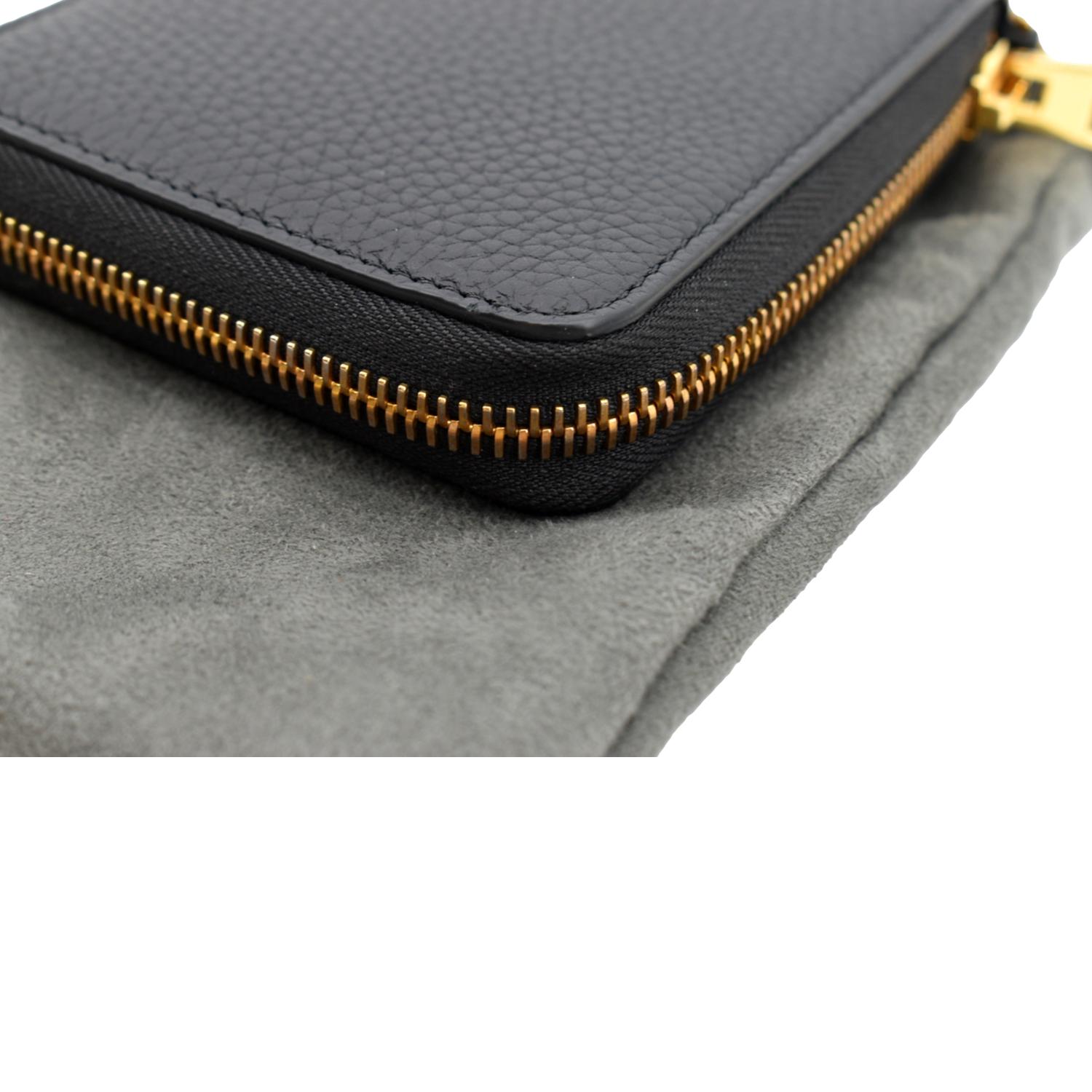 Tom Ford Leather Zip Small Chain Wallet in Black Color