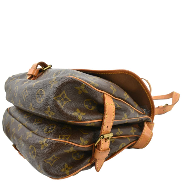 LOUIS VUITTON Saumur 30 Monogram Canvas Crossbody Bag Brown