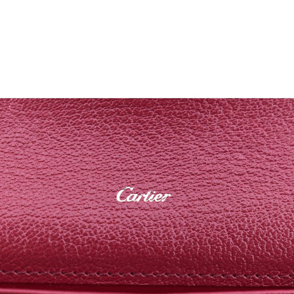 Cartier Folded Calfskin Leather Wallet Burgundy - Monogram