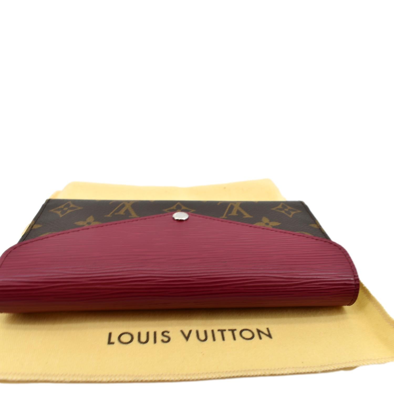 Louis Vuitton Red Epi Leather Monogram Canvas Marie Lou Long Wallet