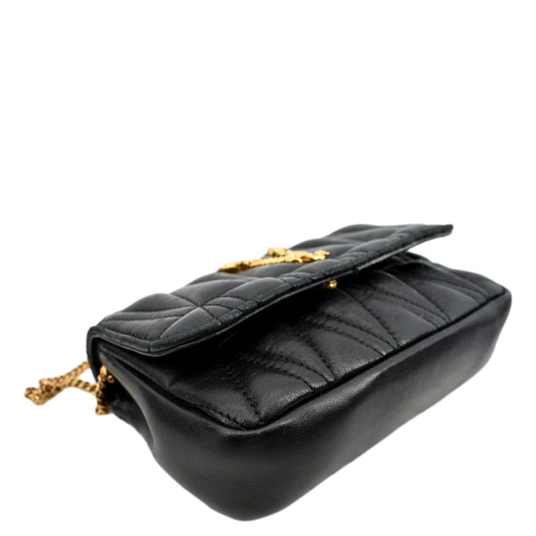 VERSACE Virtus Mini Leather Crossbody Bag Black