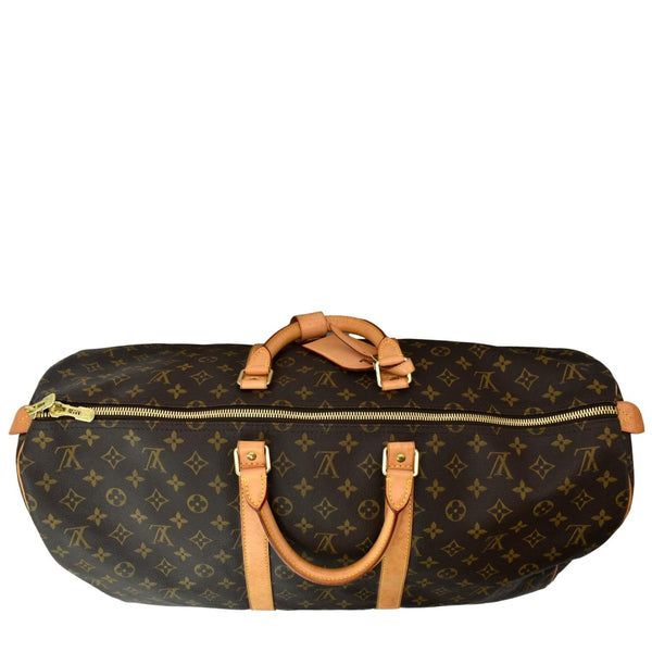 LOUIS VUITTON Keepall 55 Monogram Canvas Travel Bag Brown