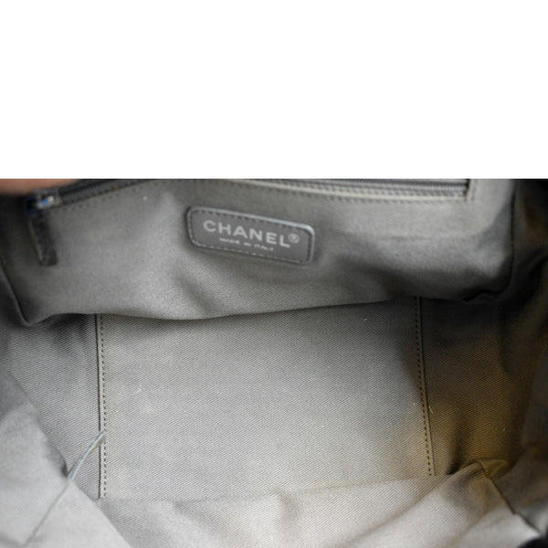 CHANEL Boy Leather Shopping Tote Bag Black