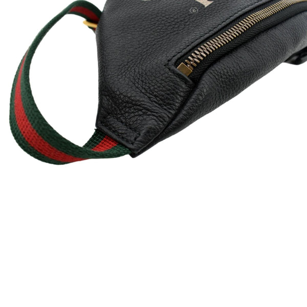 Gucci Logo Print Grained Calfskin Leather Small Belt Bag - Left Side