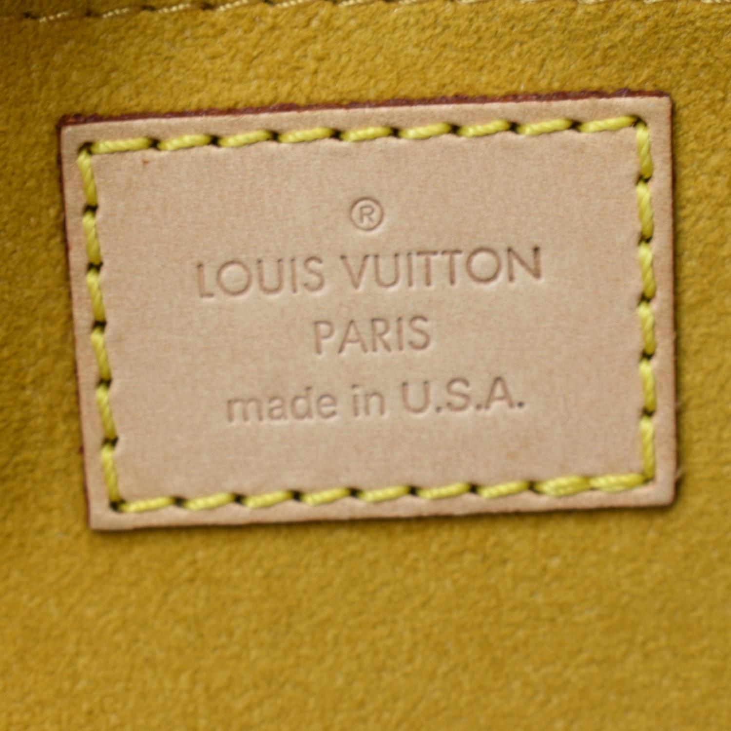 Louis Vuitton Vintage Monogram Denim Mini Pleaty Raye Blue Cotton Rank AB