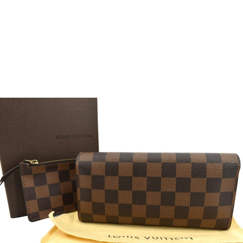 LOUIS VUITTON Josephine Damier Ebene Wallet Brown
