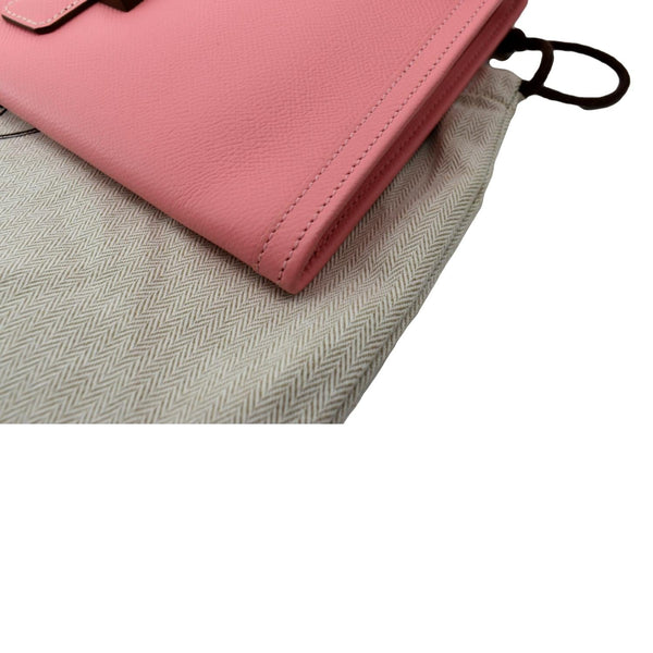 Hermes Jige Elan Calfskin Leather Clutch Wallet in Pink - Bottom Right