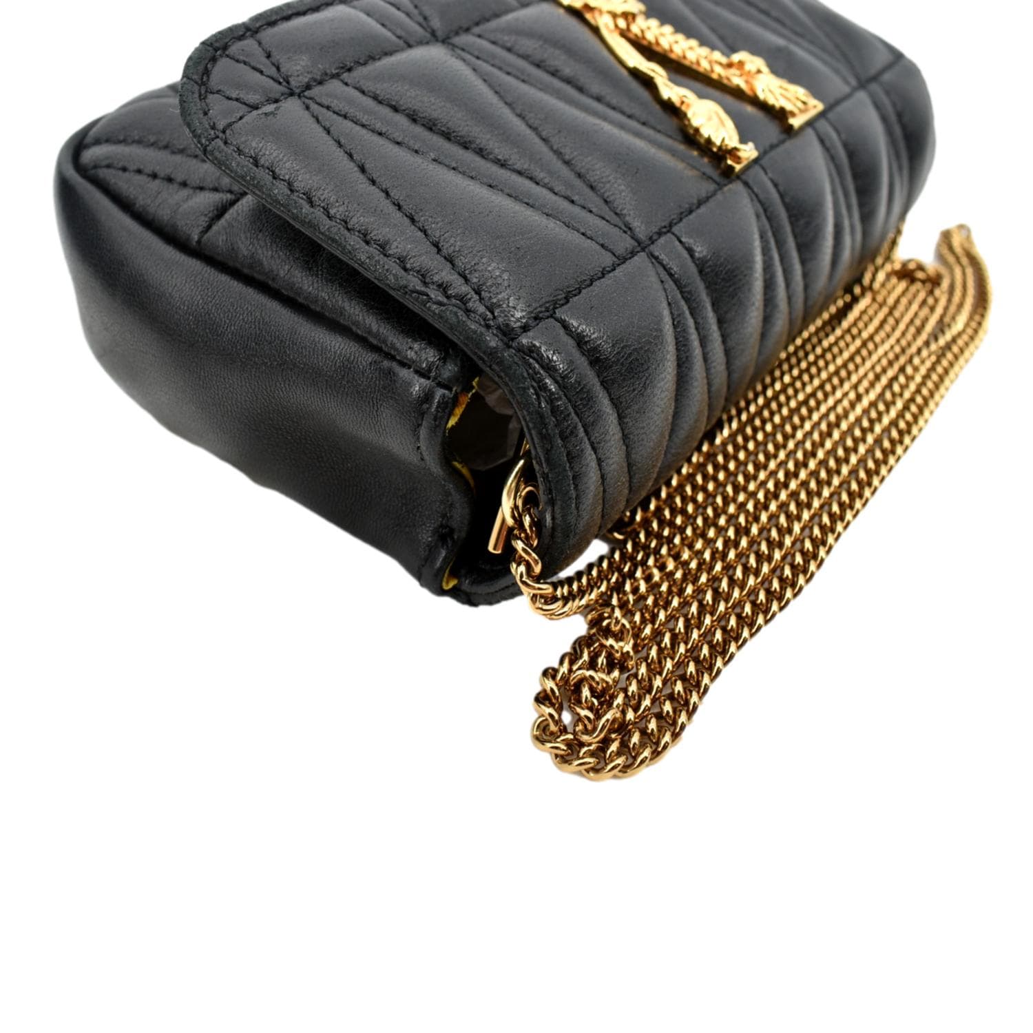 Black Versace Virtus V Crossbody Bag