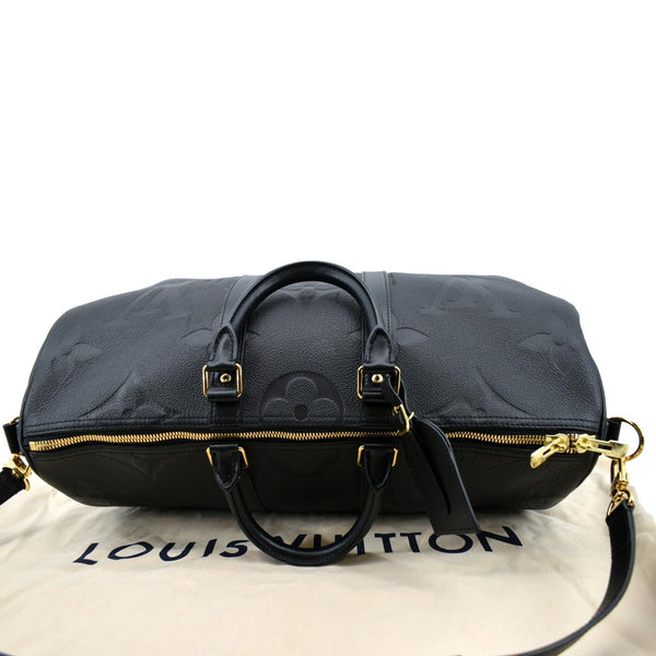 LOUIS VUITTON Keepall Bandouliere 45 Monogram Empreinte Giant Travel Bag Black