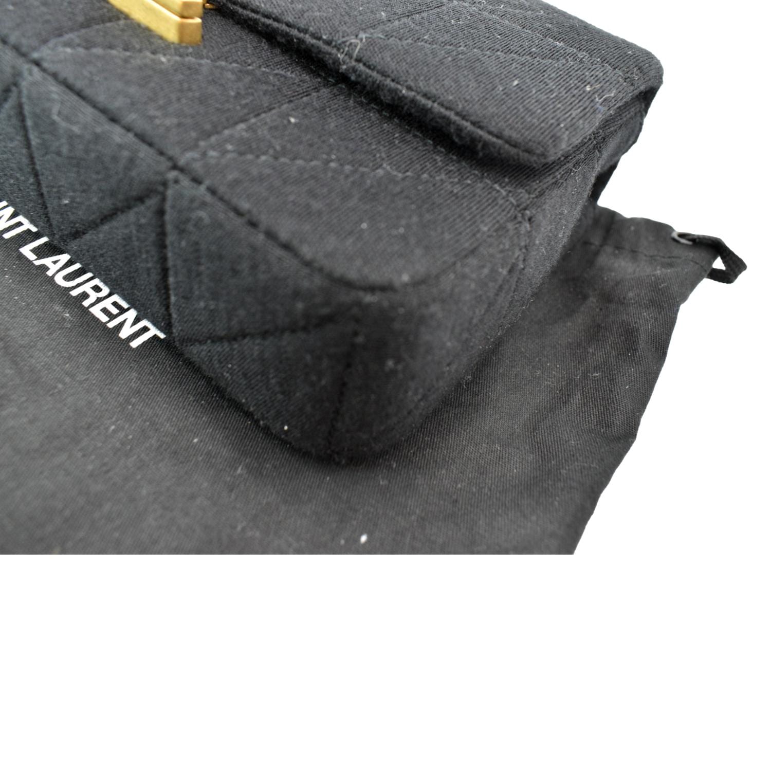 Saint Laurent Jamie Mini Quilted Wool Black Crossbody Bag - Chronostore