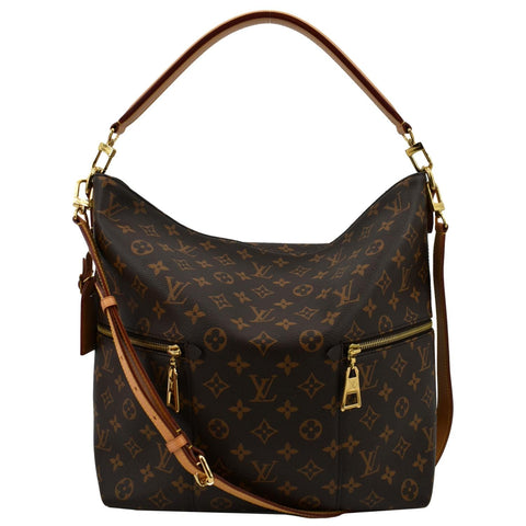LOUIS VUITTON Melie Monogram Canvas Hobo Bag Brown