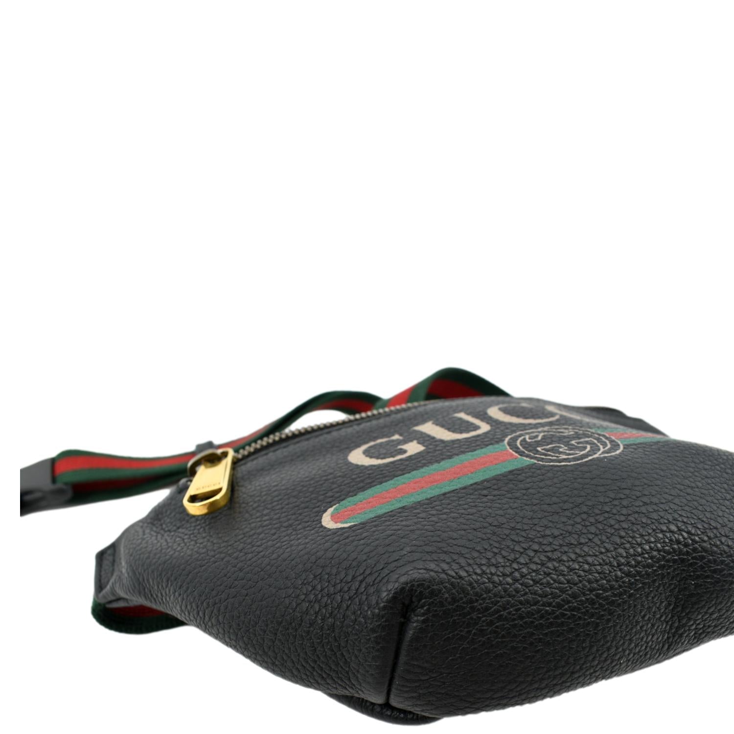 Gucci Cripto Black Leather Logo Small Belt Bag Size 90/36 527792