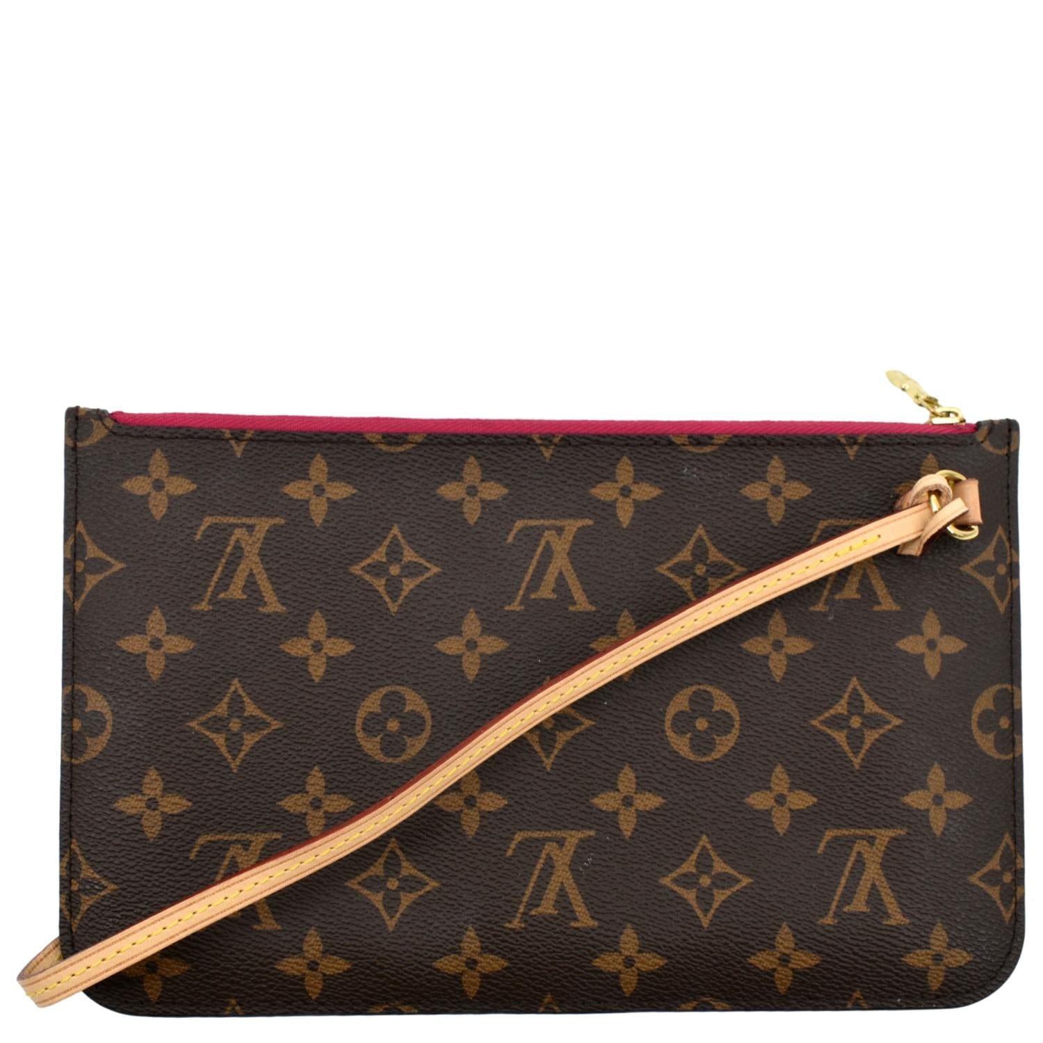 Louis Vuitton Neverfull Monogram Canvas Pochette Wristlet - Front