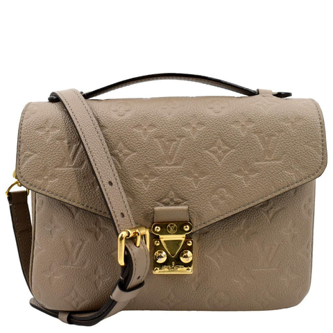 LOUIS VUITTON Metis Pochette Empreinte Leather Crossbody Bag Turtledove