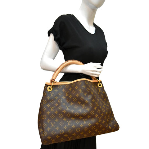 LOUIS VUITTON Artsy MM Monogram Canvas Hobo Bag Brown