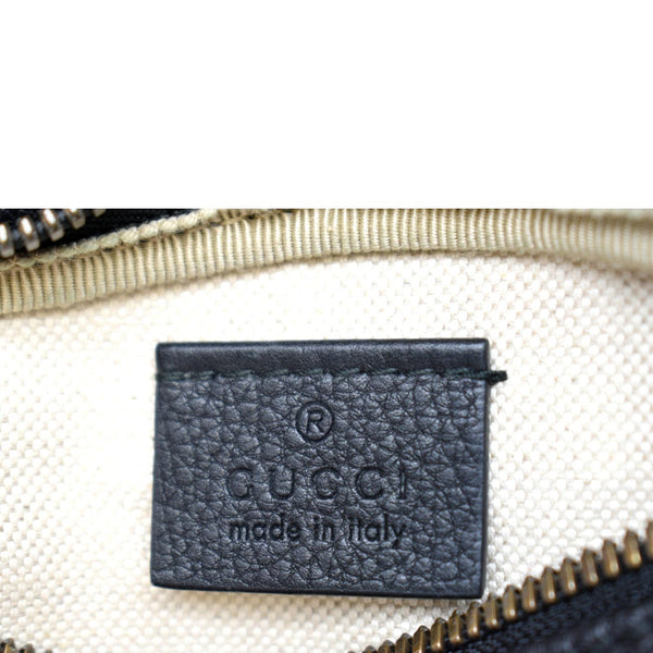 Gucci Logo Print Grained Calfskin Leather Small Belt Bag - Made In Italy