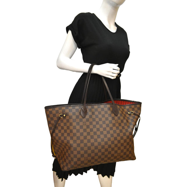 Louis Vuitton Neverfull GM Damier Ebene Tote Shoulder Bag - Full View
