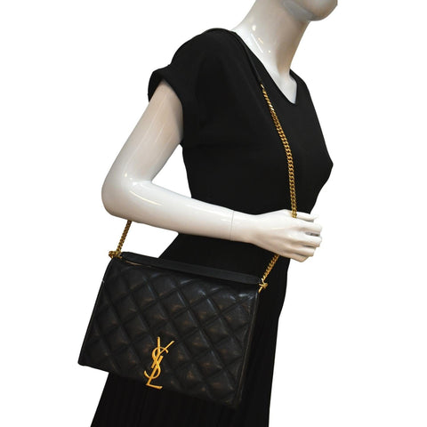 Yves Saint Laurent Becky Quilted Leather Shoulder Chain Bag - Full View