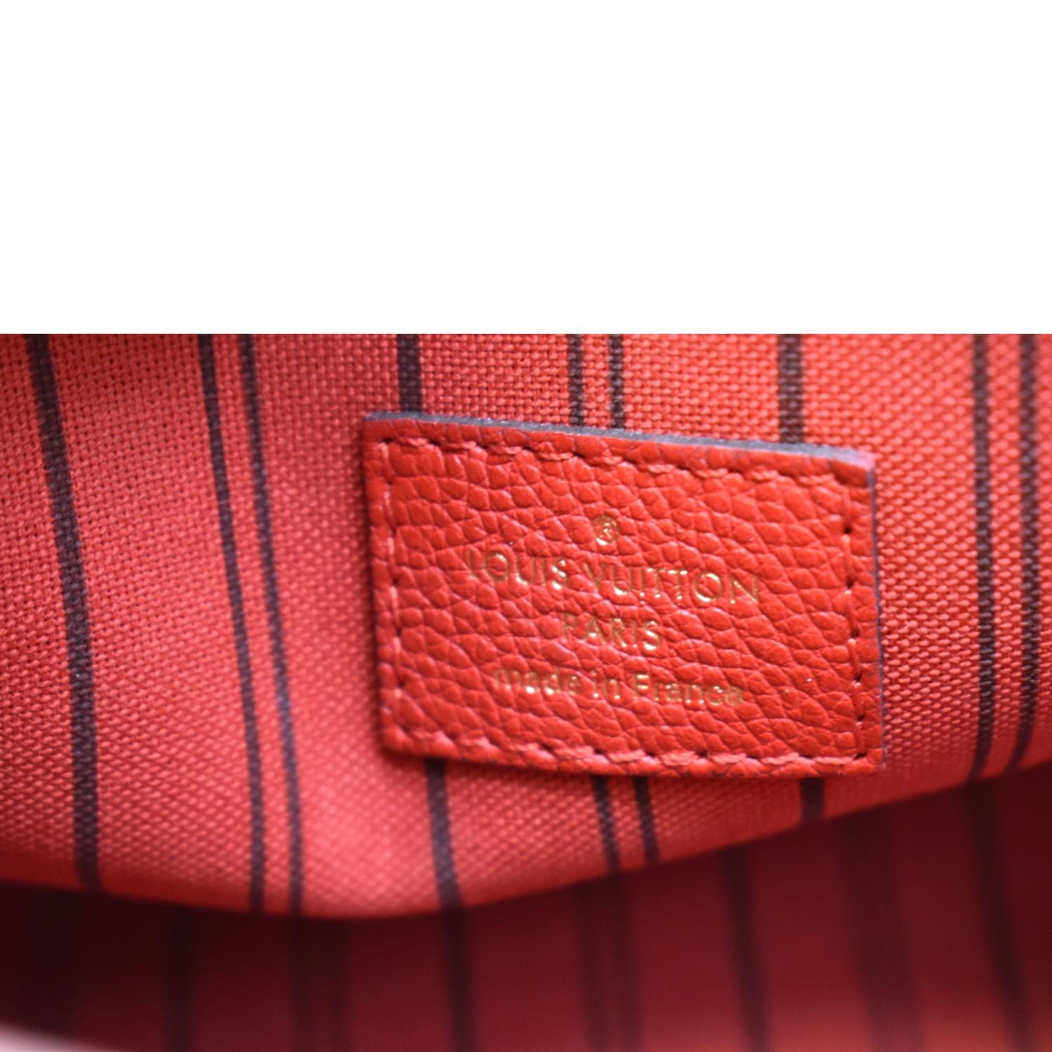 LOUIS VUITTON Montaigne MM Monogram Empreinte Leather Cerise Red Handbag  M41194