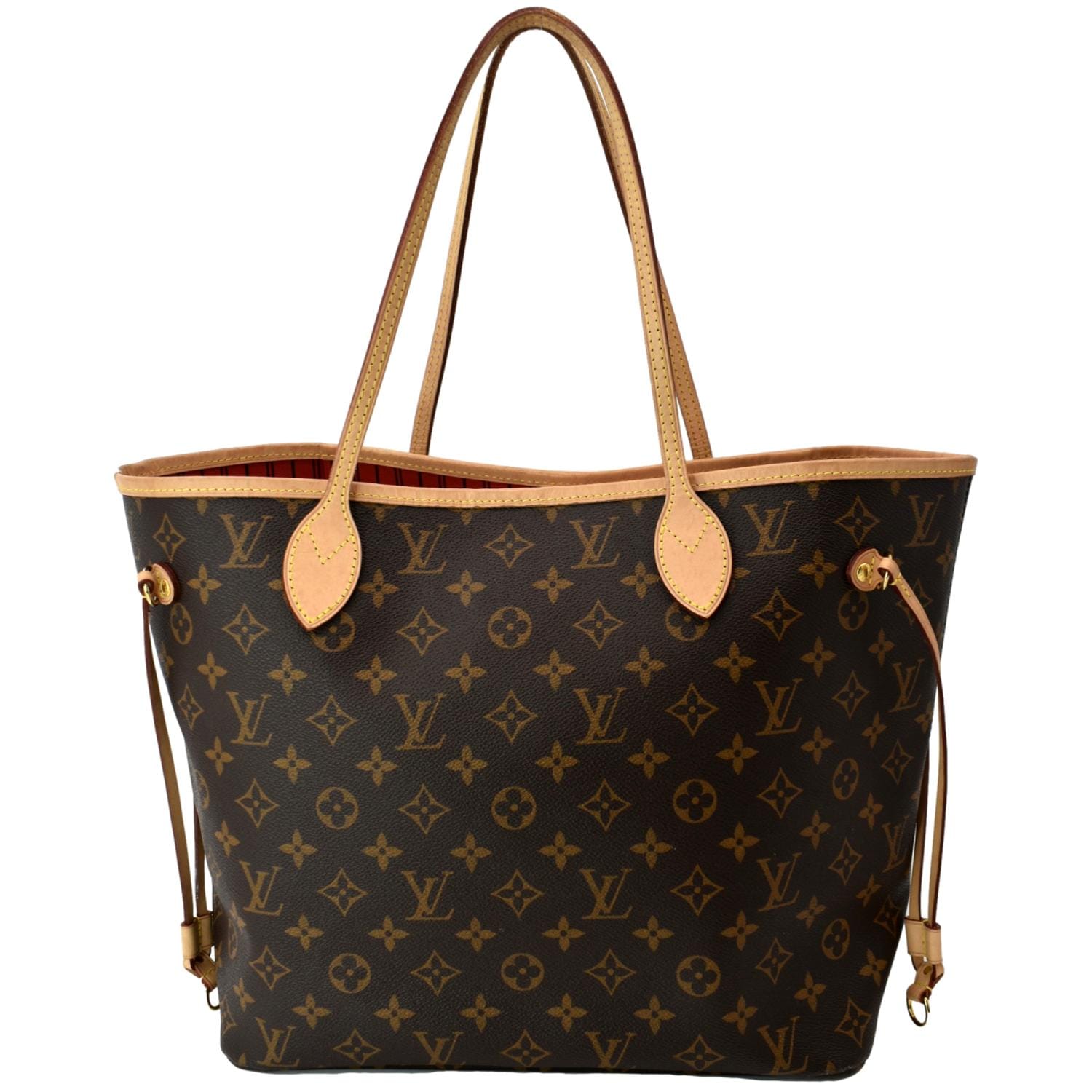 LOUIS VUITTON Neverfull MM Monogram Canvas Tote Bag Brown