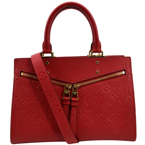LOUIS VUITTON Sully PM Monogram Empreinte Leather Shoulder Bag Red