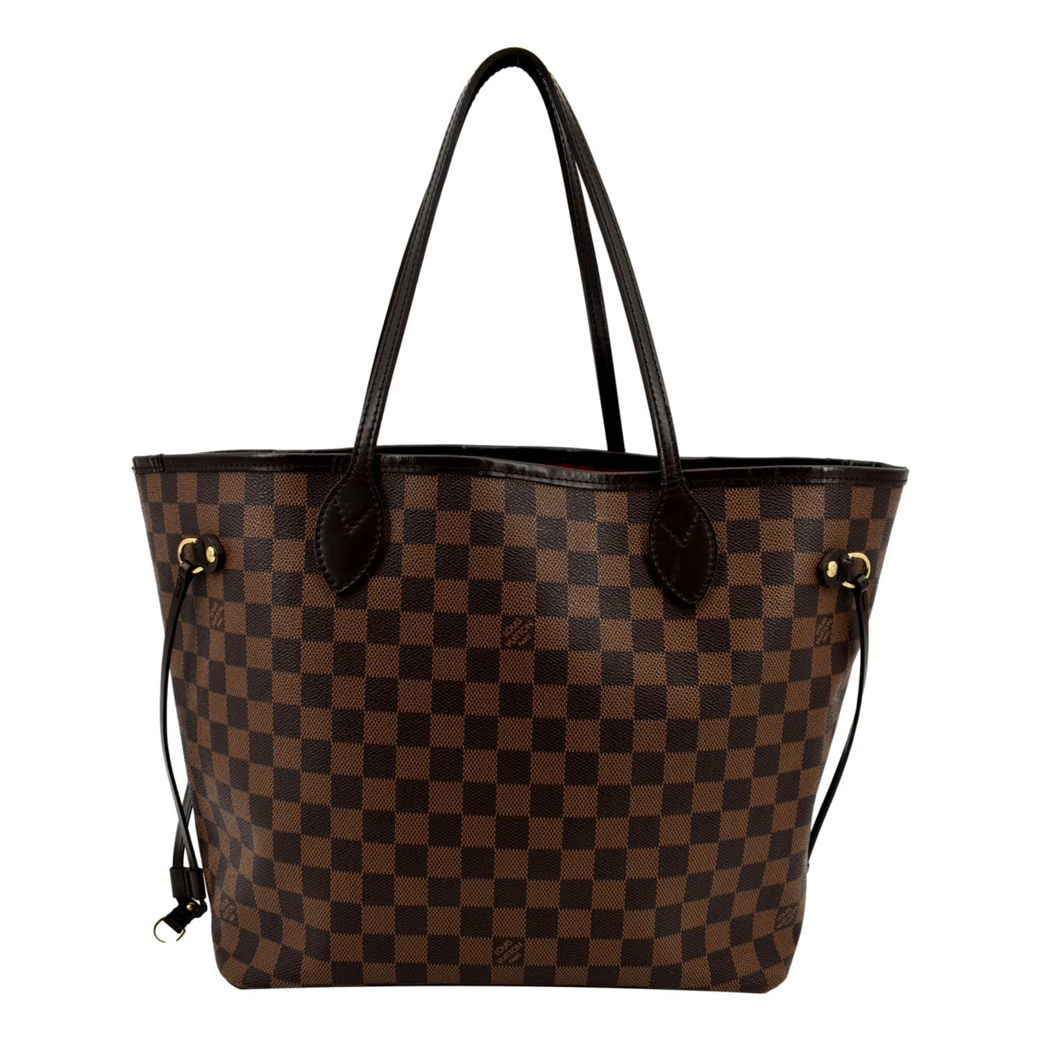LOUIS VUITTON Neverfull MM Damier Ebene Tote Bag Brown