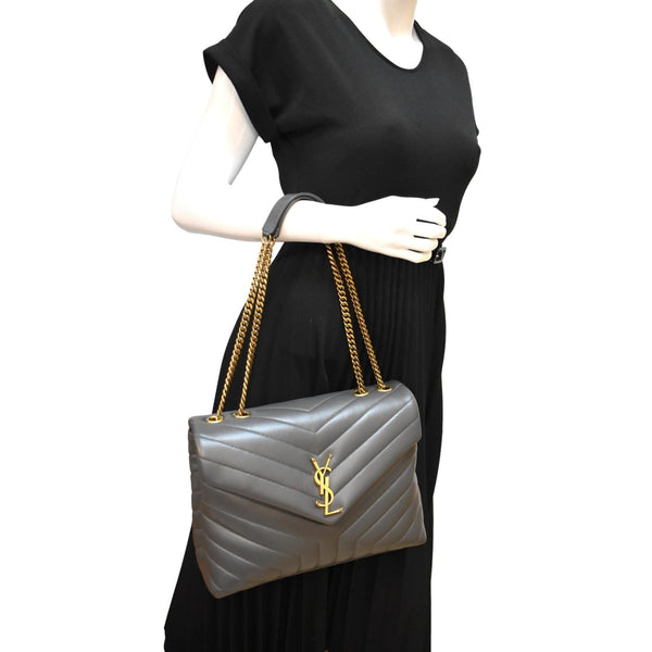 Yves Saint Laurent Loulou Medium Matelasse Leather Bag - Full View