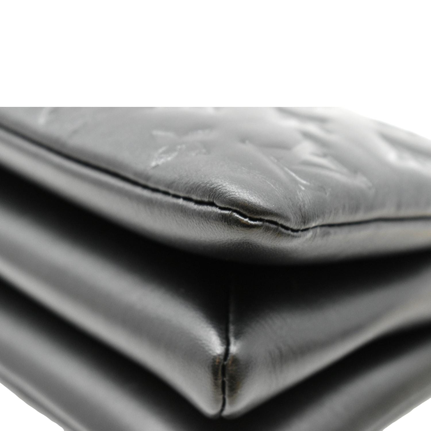 Louis Vuitton Black Monogram Puffy Lambskin Coussin BB For Sale at