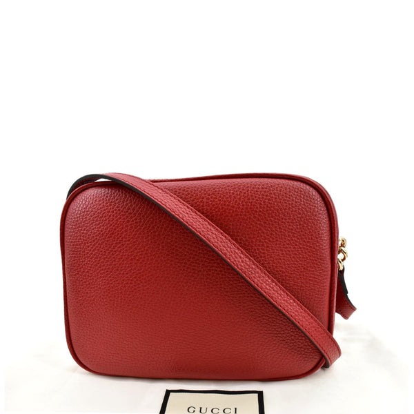 GUCCI Soho Disco Pebbled Leather Crossbody Bag Red 308364