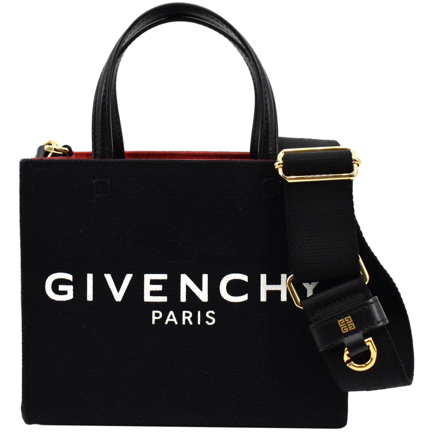 Givenchy Mini G Canvas Shopping Tote Bag in Black - Front