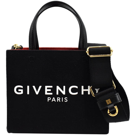 GIVENCHY Mini G Canvas Shopping Tote Bag Black