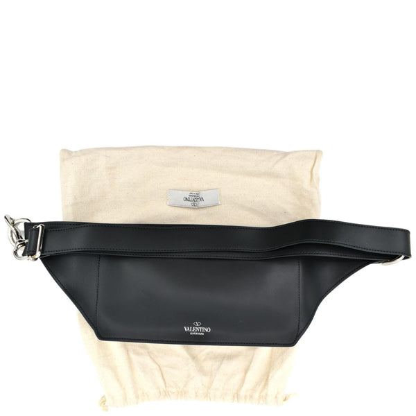 Valentino Garavani VLTN Calfskin Leather Belt Bag Black - Back
