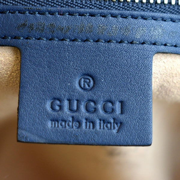 GUCCI Medium Padlock GG Supreme Monogram Top Handle Bag Blue 432674