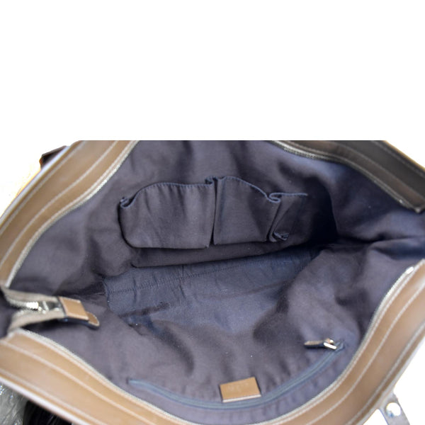 Gucci GG Canvas Leather 2-Way Tote Shoulder Bag Beige - Inside